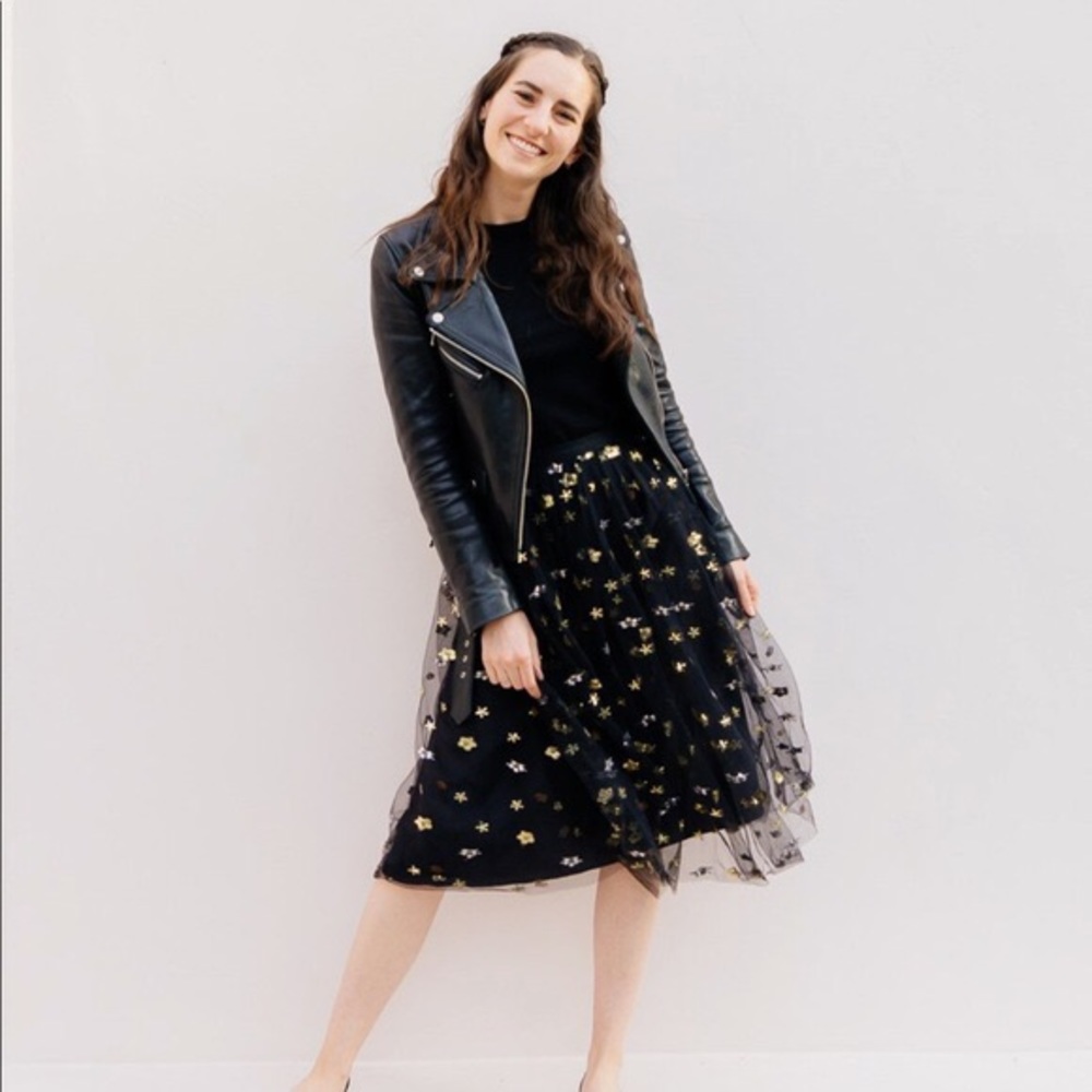 NWT Cupcakes & Cashmere black scarlet sequin skirt- Small